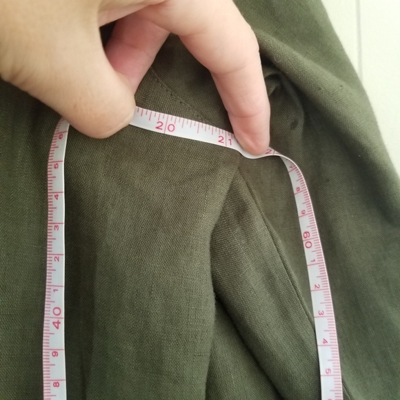 J. Jill green linen button up top small - Picture 6 of 7